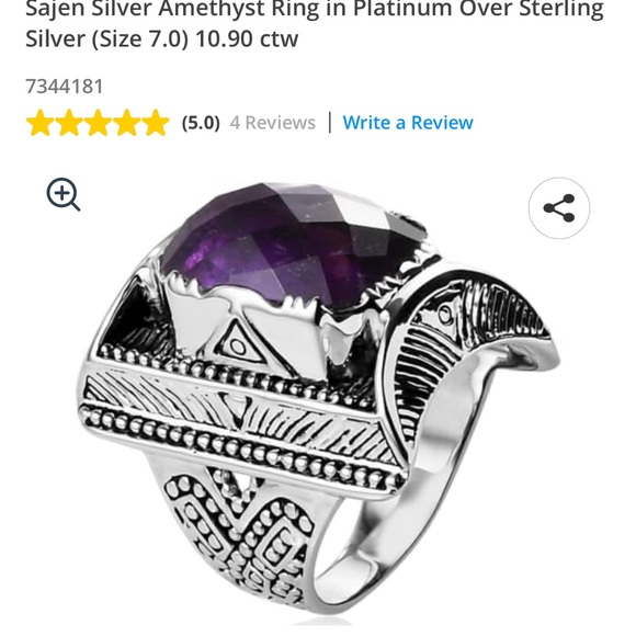 SAJEN SILVER AMETHYST SOLITAIRE SET IN 925 STERLING SILVER (SIZE 7) 10.90 ctw - Picture 4 of 10